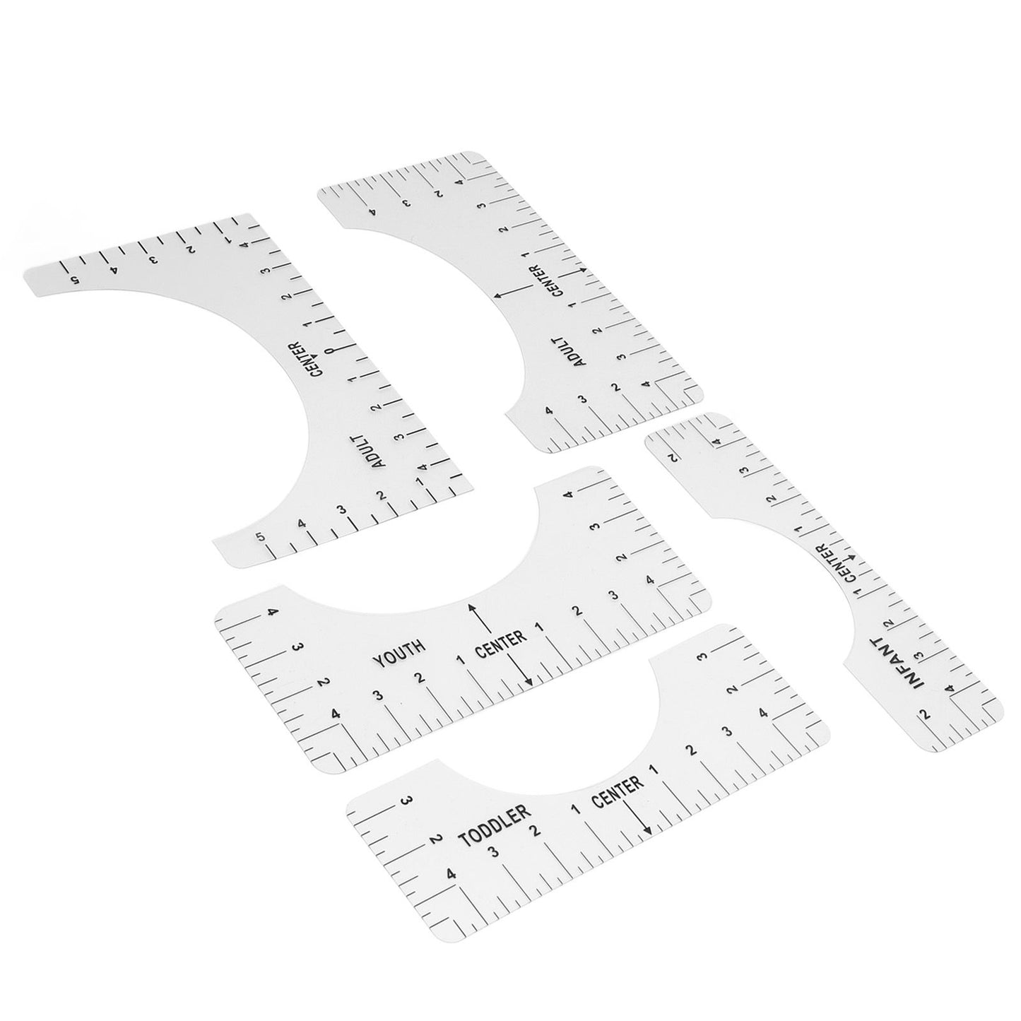 T Shirt Ruler Reusable PVC Shirt Guide Ruler Round Neck Alignment Ruler for Household Office V1294-YM0523-3117210252611