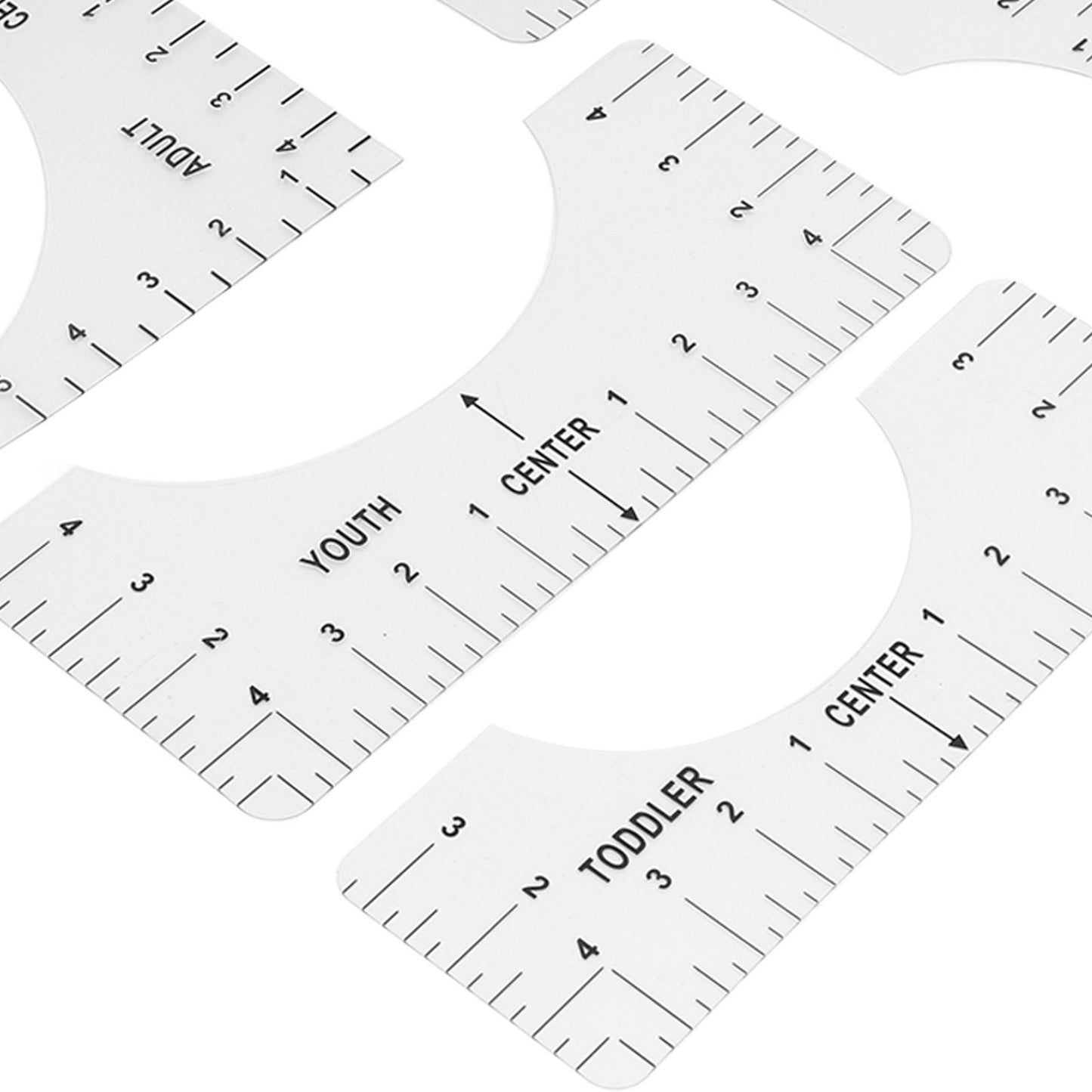 T Shirt Ruler Reusable PVC Shirt Guide Ruler Round Neck Alignment Ruler for Household Office V1294-YM0523-3117210252611