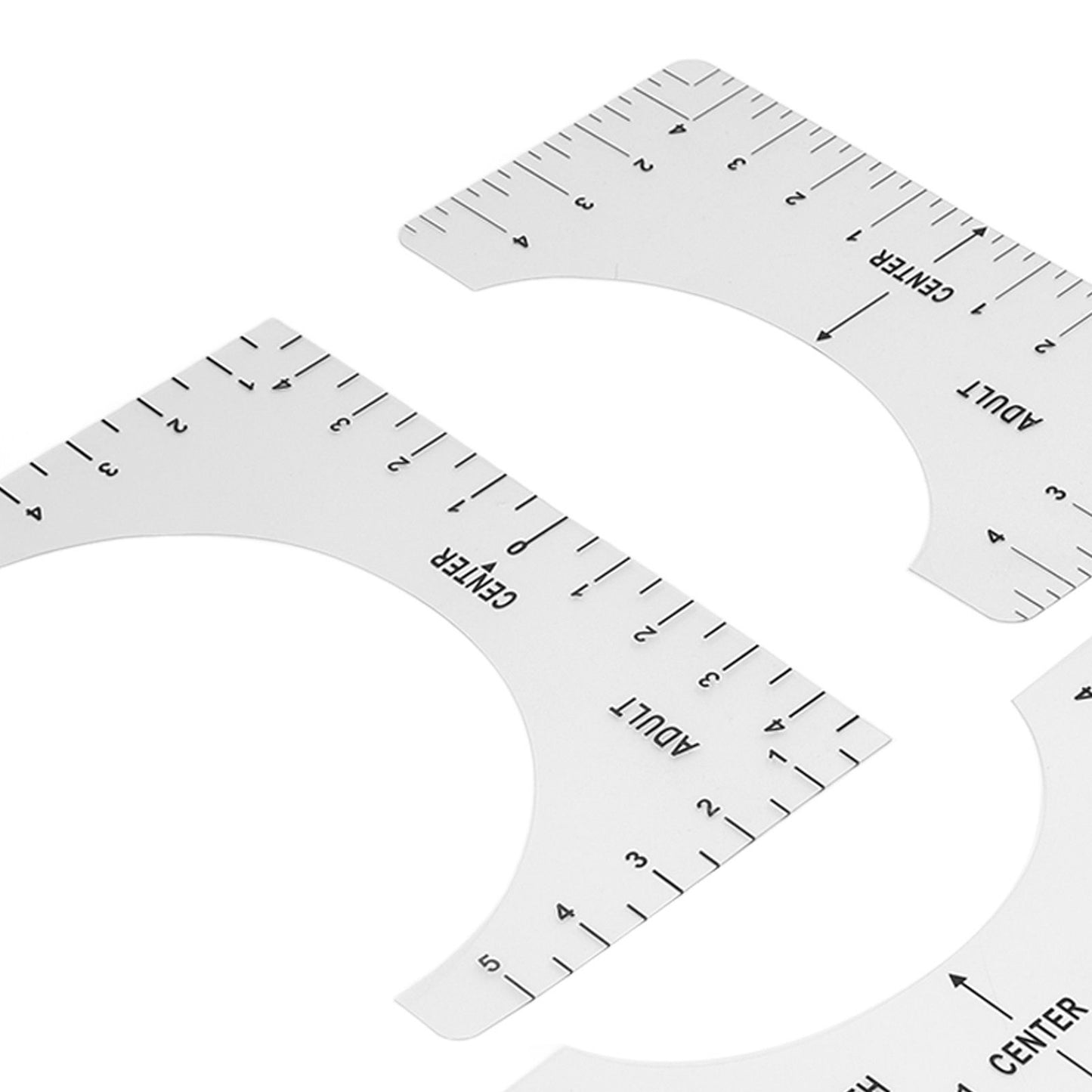 T Shirt Ruler Reusable PVC Shirt Guide Ruler Round Neck Alignment Ruler for Household Office V1294-YM0523-3117210252611