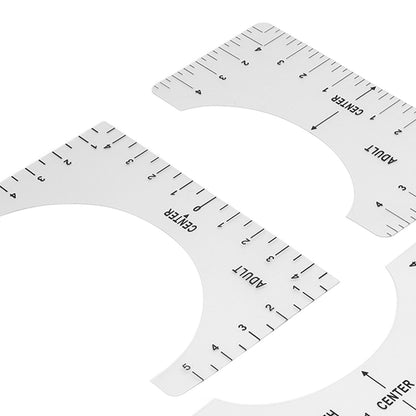 T Shirt Ruler Reusable PVC Shirt Guide Ruler Round Neck Alignment Ruler for Household Office V1294-YM0523-3117210252611
