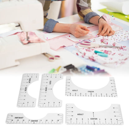 T Shirt Ruler Reusable PVC Shirt Guide Ruler Round Neck Alignment Ruler for Household Office V1294-YM0523-3117210252611