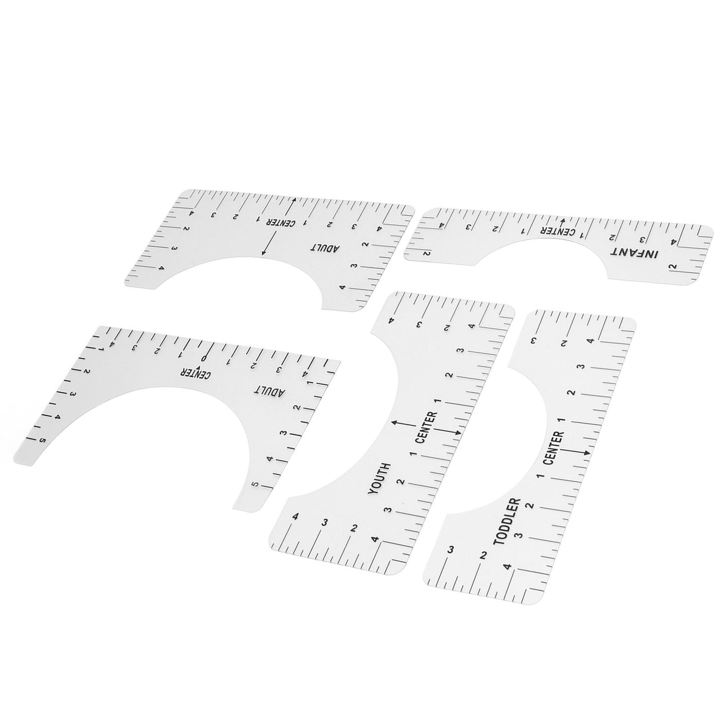 T Shirt Ruler Reusable PVC Shirt Guide Ruler Round Neck Alignment Ruler for Household Office V1294-YM0523-3117210252611