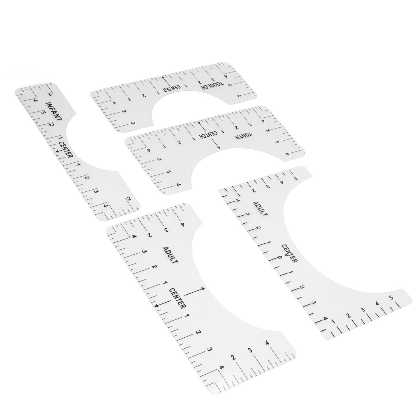 T Shirt Ruler Reusable PVC Shirt Guide Ruler Round Neck Alignment Ruler for Household Office V1294-YM0523-3117210252611