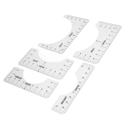 T Shirt Ruler Reusable PVC Shirt Guide Ruler Round Neck Alignment Ruler for Household Office V1294-YM0523-3117210252611