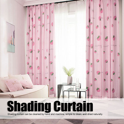 Strawberry Window Curtain Filter Light Pink Shading Curtain Cloth for Living Room Bedroom V1294-YM0523-3117210254211