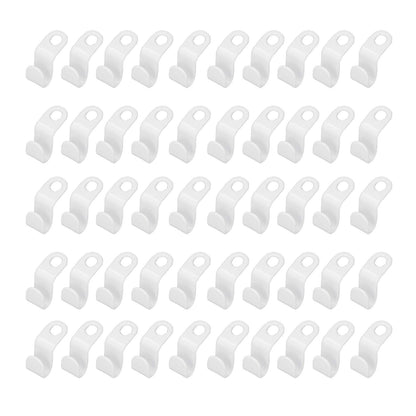 50Pcs Clothes Hanger Hook Strong Odorless Light Weight White Thickened Hanger Connection Hook V1294-YM0523-3117210254511