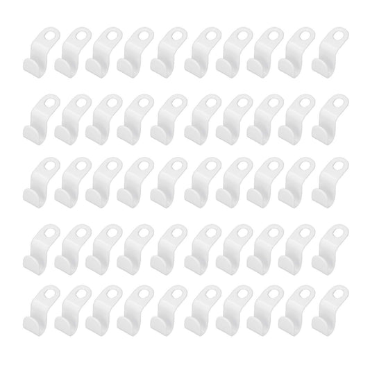 50Pcs Clothes Hanger Hook Strong Odorless Light Weight White Thickened Hanger Connection Hook V1294-YM0523-3117210254511