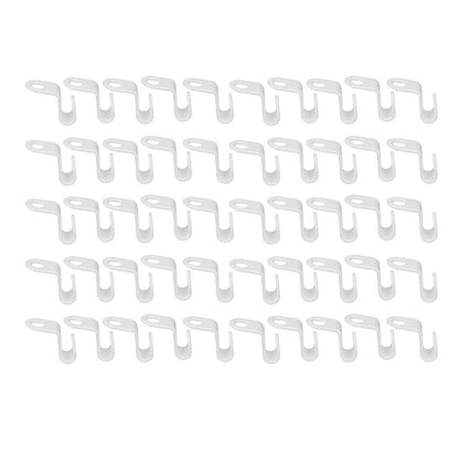50Pcs Clothes Hanger Hook Strong Odorless Light Weight White Thickened Hanger Connection Hook V1294-YM0523-3117210254511