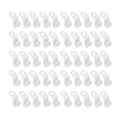 50Pcs Clothes Hanger Hook Strong Odorless Light Weight White Thickened Hanger Connection Hook V1294-YM0523-3117210254511