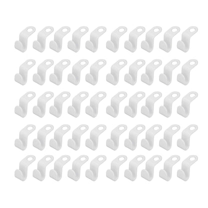 50Pcs Clothes Hanger Hook Strong Odorless Light Weight White Thickened Hanger Connection Hook V1294-YM0523-3117210254511