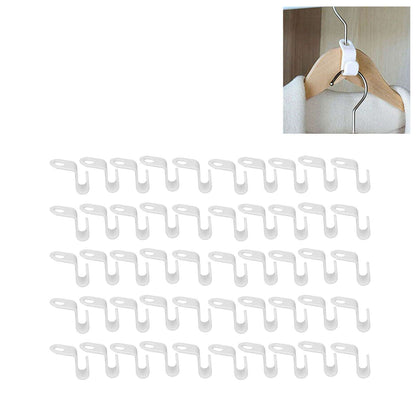 50Pcs Clothes Hanger Hook Strong Odorless Light Weight White Thickened Hanger Connection Hook V1294-YM0523-3117210254511