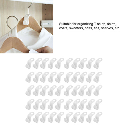 50Pcs Clothes Hanger Hook Strong Odorless Light Weight White Thickened Hanger Connection Hook V1294-YM0523-3117210254511