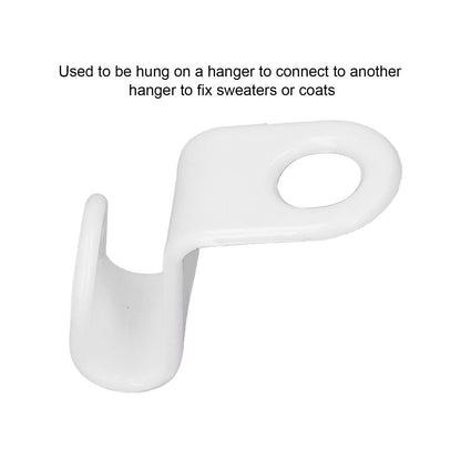 50Pcs Clothes Hanger Hook Strong Odorless Light Weight White Thickened Hanger Connection Hook V1294-YM0523-3117210254511