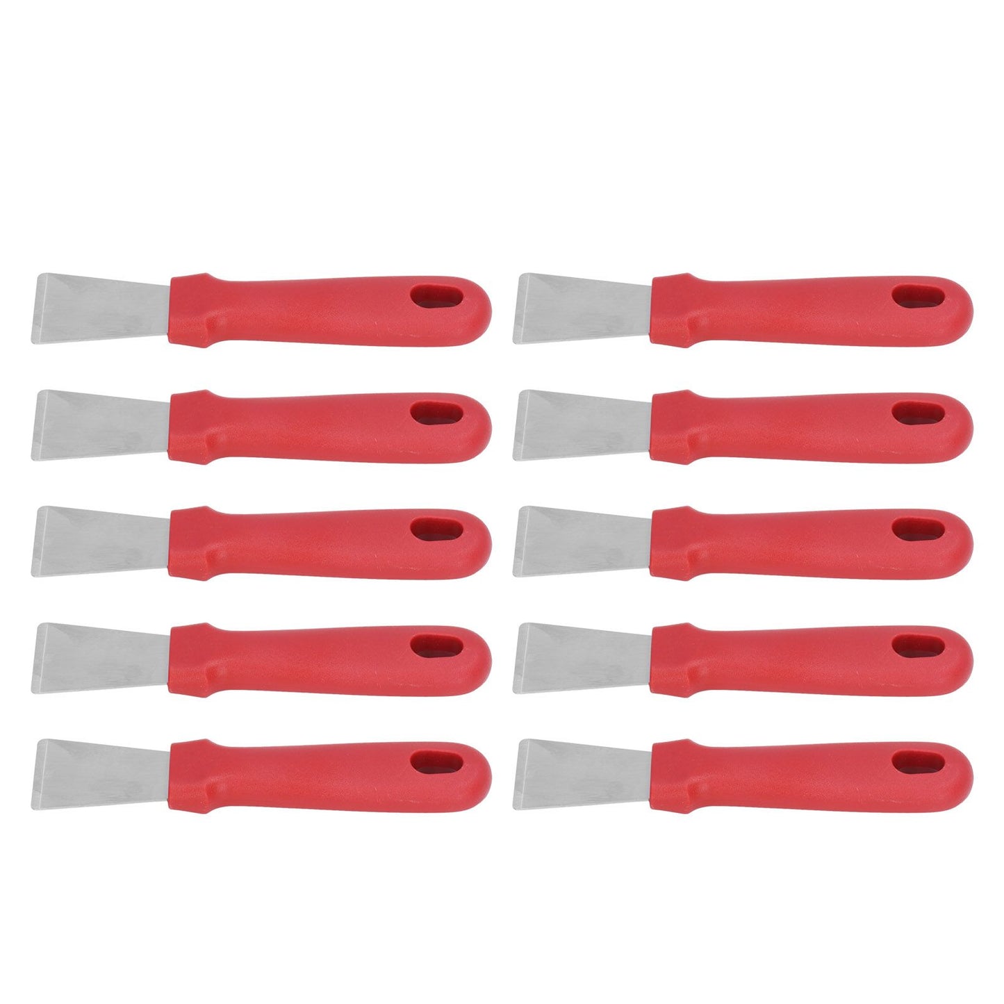 10Pcs Putty Knife Sturdy Durable Stainless Steel Ergonomic Design Nonslip Handle Wide Application Bench V1294-YM0523-3117210255611