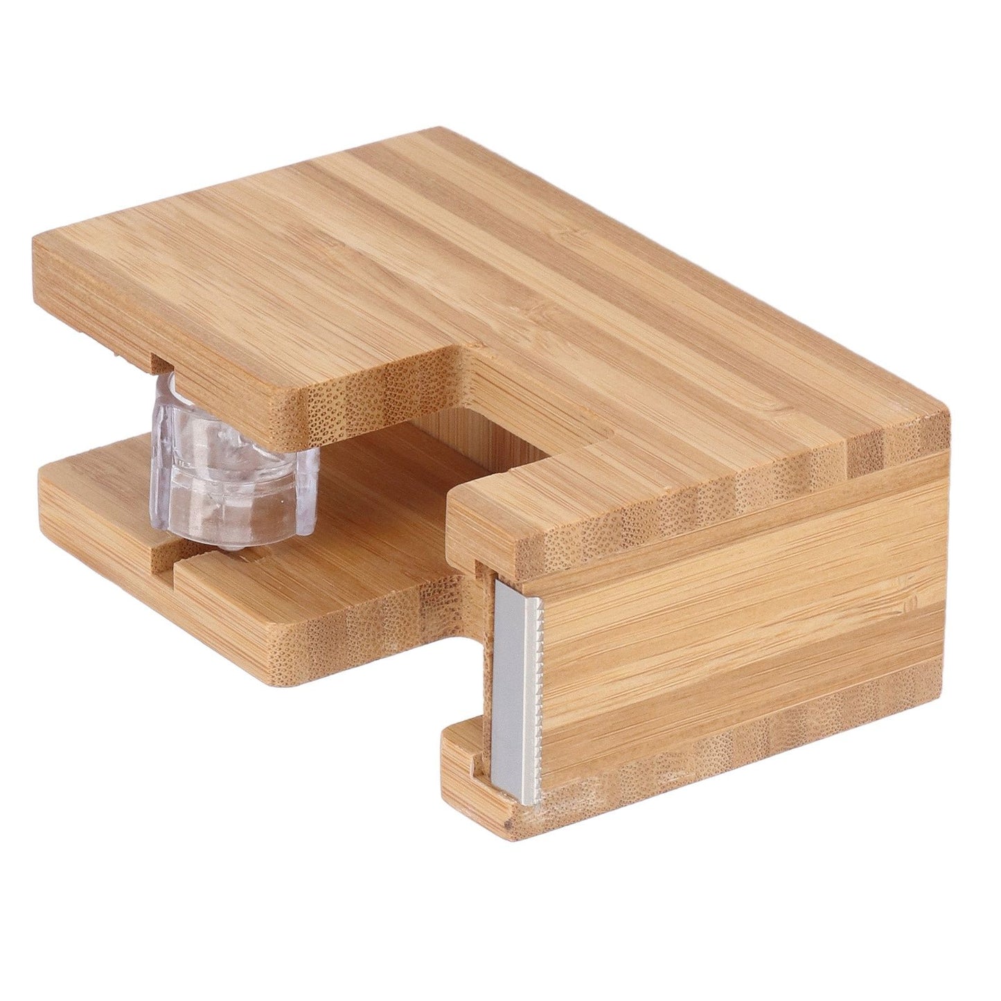 Desktop Tape Dispenser Bamboo Wood Tape Cutter Holder Adhesive Roll Base Stationery Tool V1294-YM0523-3117210255811