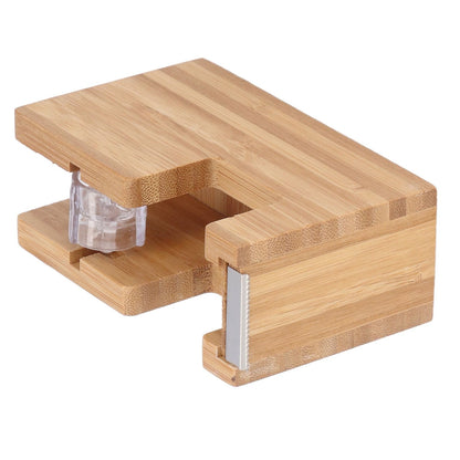 Desktop Tape Dispenser Bamboo Wood Tape Cutter Holder Adhesive Roll Base Stationery Tool V1294-YM0523-3117210255811