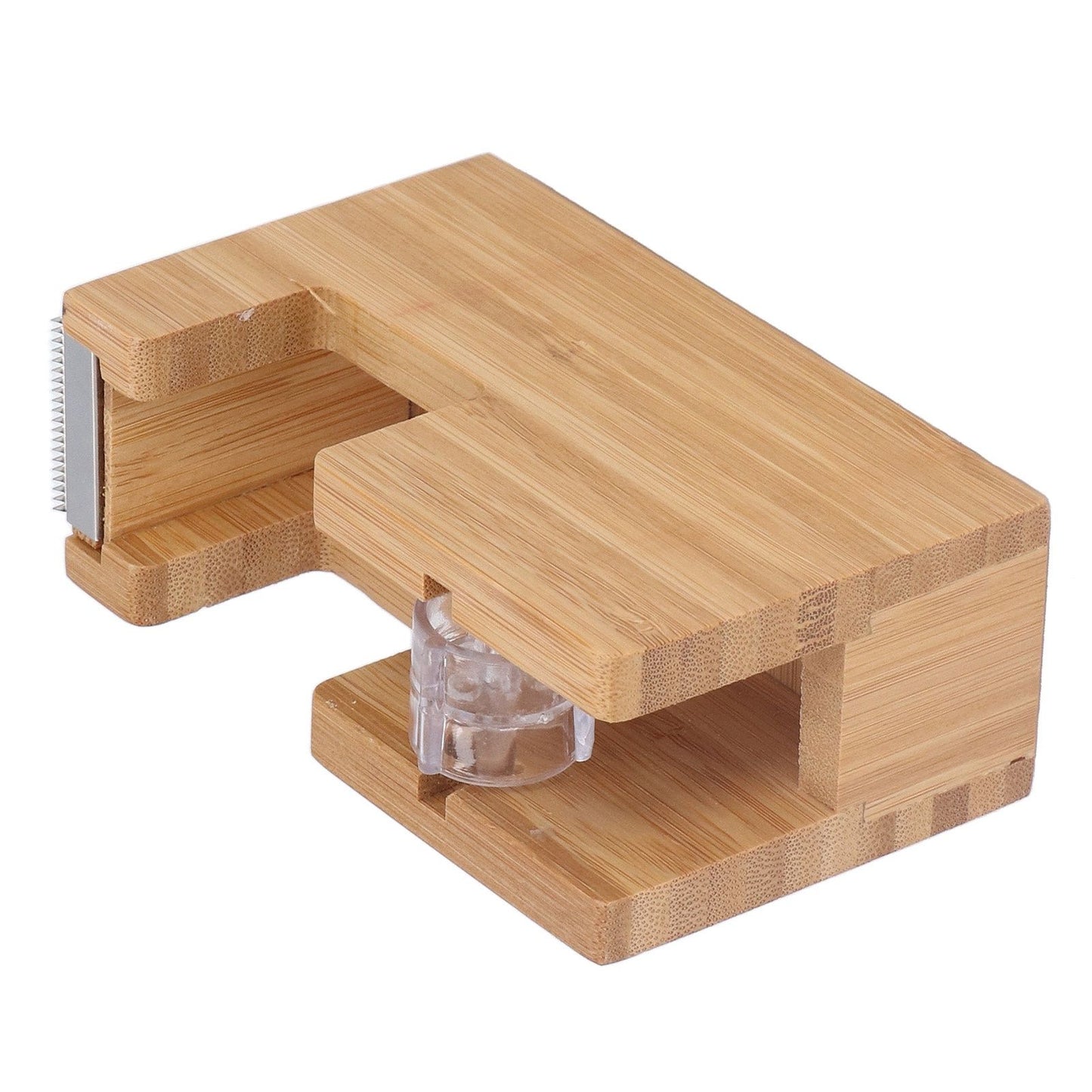 Desktop Tape Dispenser Bamboo Wood Tape Cutter Holder Adhesive Roll Base Stationery Tool V1294-YM0523-3117210255811