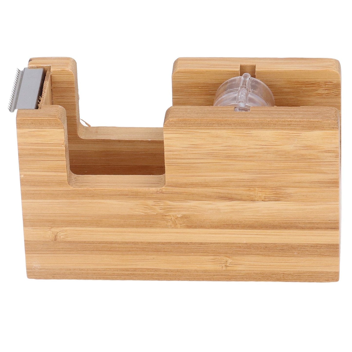 Desktop Tape Dispenser Bamboo Wood Tape Cutter Holder Adhesive Roll Base Stationery Tool V1294-YM0523-3117210255811