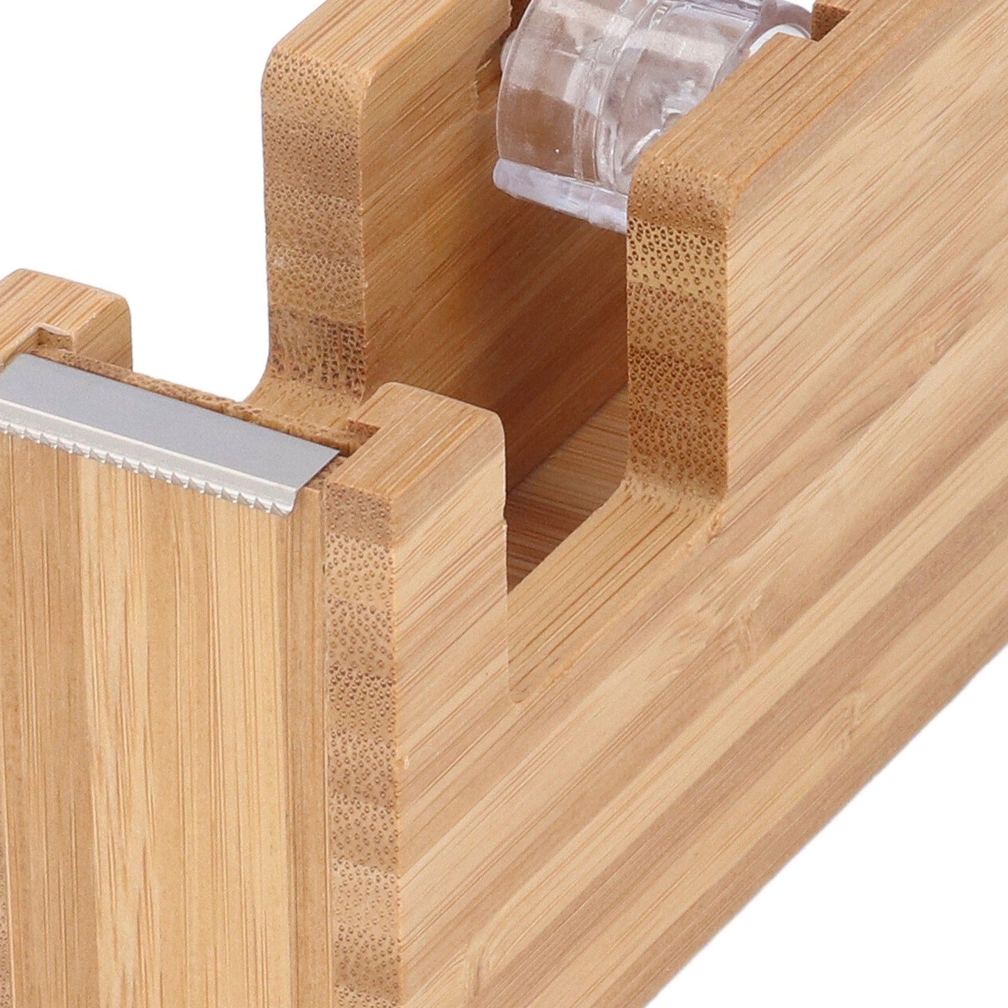 Desktop Tape Dispenser Bamboo Wood Tape Cutter Holder Adhesive Roll Base Stationery Tool V1294-YM0523-3117210255811