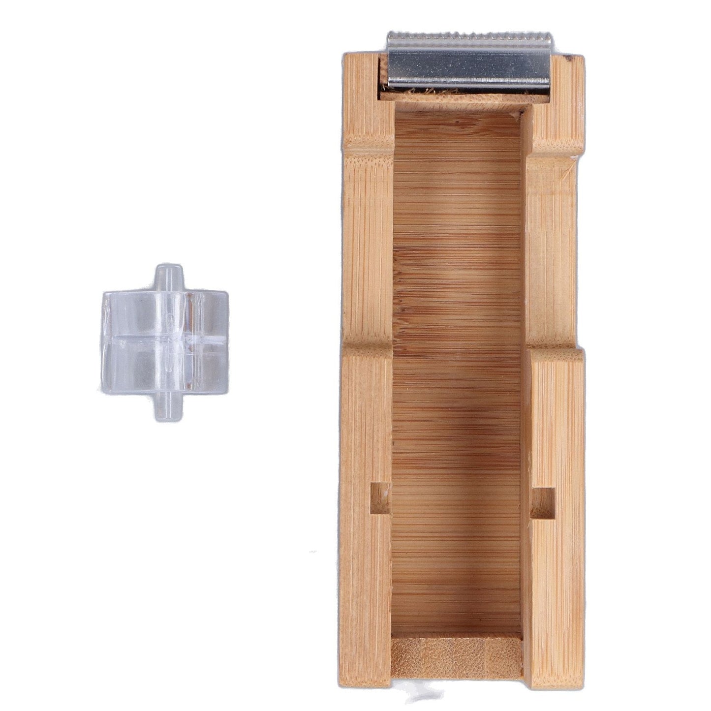 Desktop Tape Dispenser Bamboo Wood Tape Cutter Holder Adhesive Roll Base Stationery Tool V1294-YM0523-3117210255811