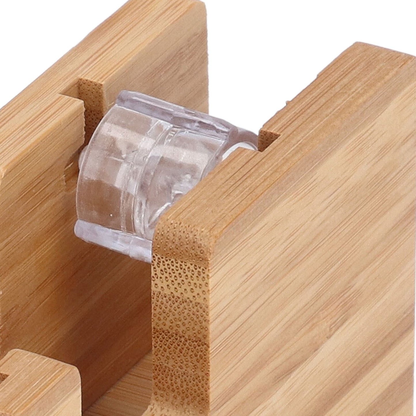 Desktop Tape Dispenser Bamboo Wood Tape Cutter Holder Adhesive Roll Base Stationery Tool V1294-YM0523-3117210255811