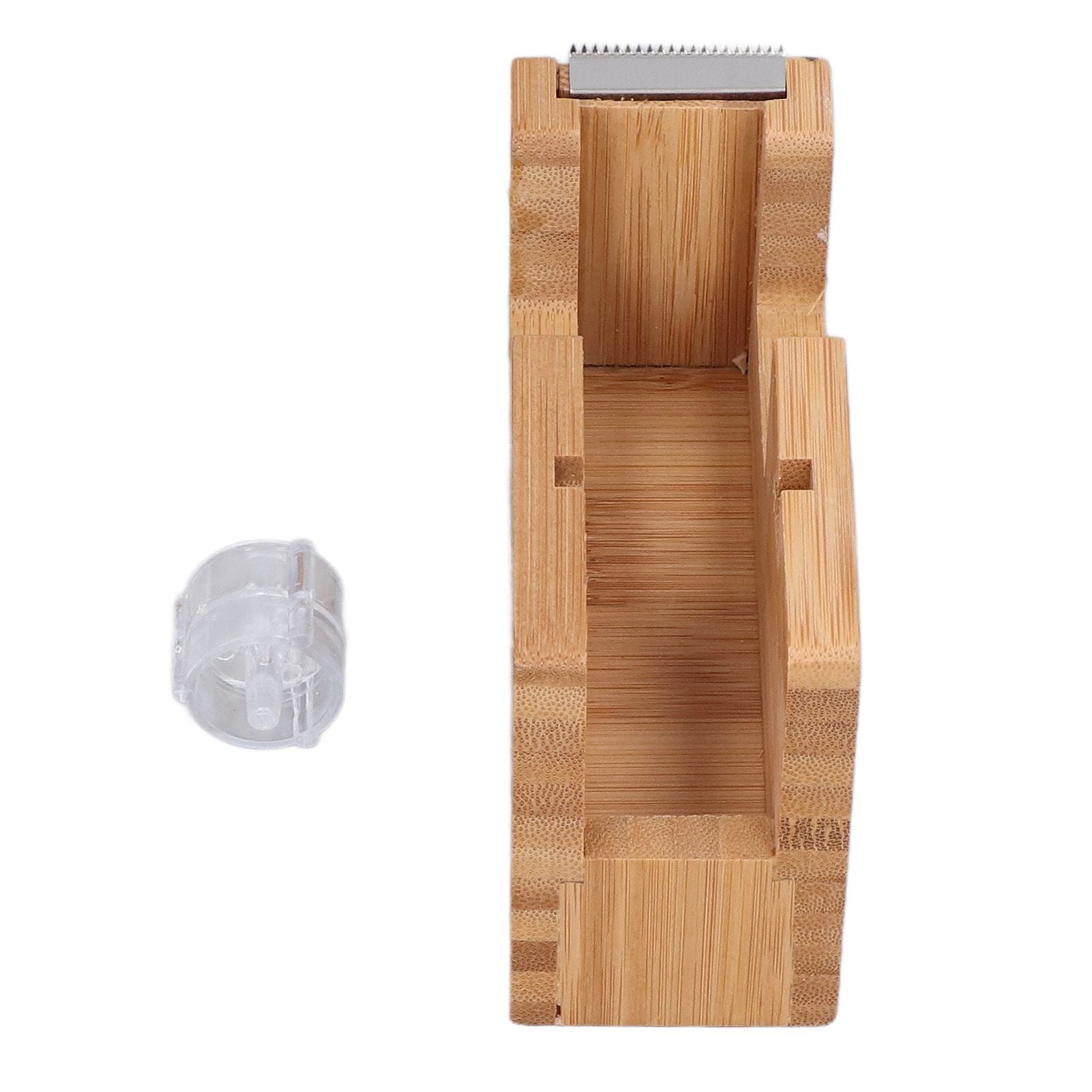 Desktop Tape Dispenser Bamboo Wood Tape Cutter Holder Adhesive Roll Base Stationery Tool V1294-YM0523-3117210255811