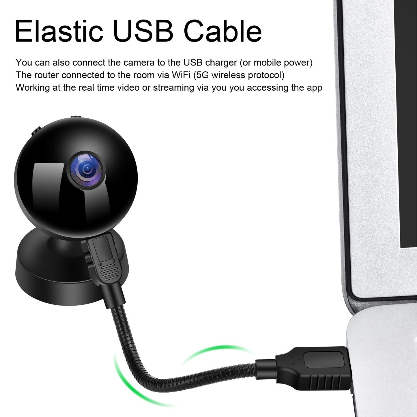 Wireless Security Camera Multifunctional Night Vision 1080P HD WiFi Mini Camera for Home Office V1294-YM0523-3117220000311