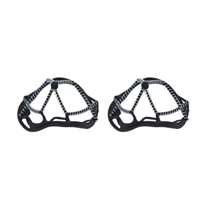 2Pcs Walk Traction Cleats Prevent Slipping High Tension Spring Crampons for Hiking Jogging Hunting V1294-YM0523-3117220000911