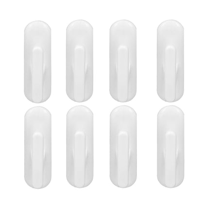 8Pcs Wall Self Adhesive Curtain Hooks White Reusable Plastic Curtain Buckles with Wall Hook for Apartment V1294-YM0523-3117220001011