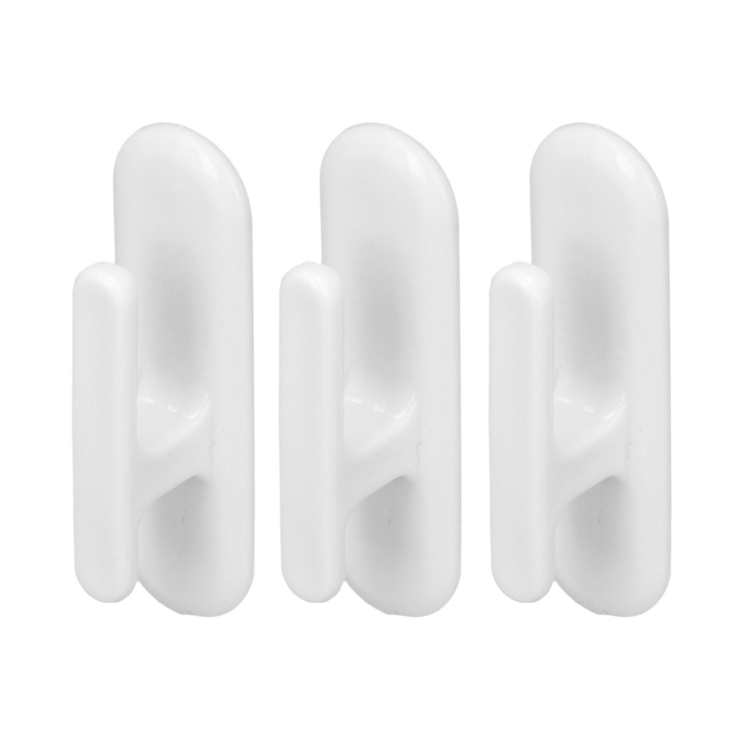 8Pcs Wall Self Adhesive Curtain Hooks White Reusable Plastic Curtain Buckles with Wall Hook for Apartment V1294-YM0523-3117220001011