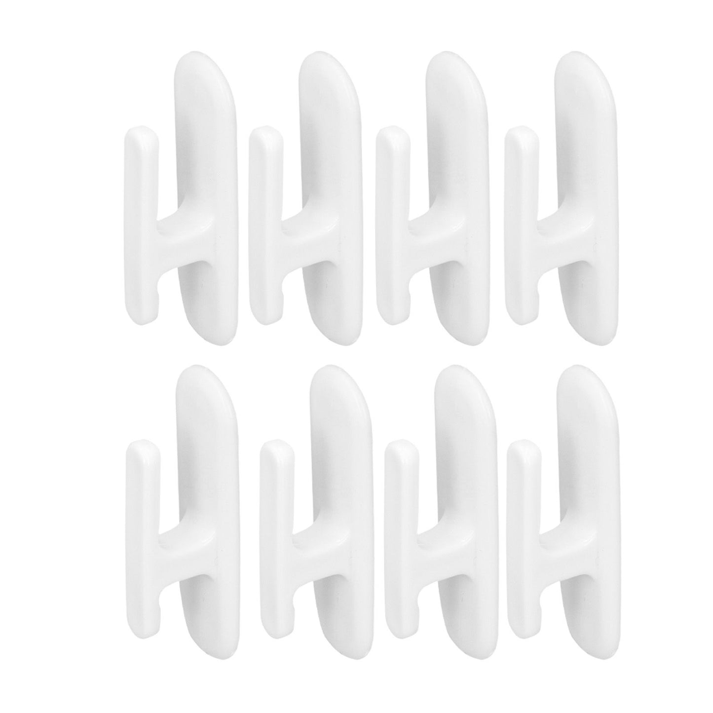 8Pcs Wall Self Adhesive Curtain Hooks White Reusable Plastic Curtain Buckles with Wall Hook for Apartment V1294-YM0523-3117220001011