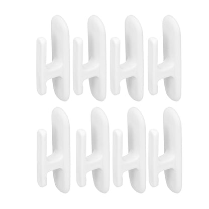 8Pcs Wall Self Adhesive Curtain Hooks White Reusable Plastic Curtain Buckles with Wall Hook for Apartment V1294-YM0523-3117220001011