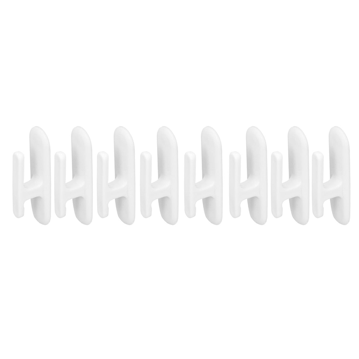 8Pcs Wall Self Adhesive Curtain Hooks White Reusable Plastic Curtain Buckles with Wall Hook for Apartment V1294-YM0523-3117220001011
