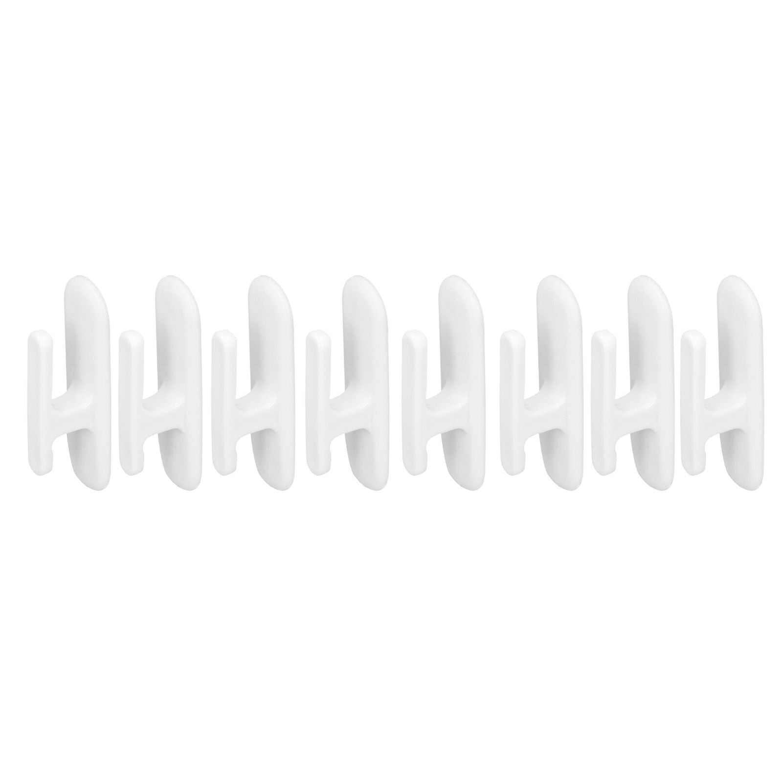 8Pcs Wall Self Adhesive Curtain Hooks White Reusable Plastic Curtain Buckles with Wall Hook for Apartment V1294-YM0523-3117220001011