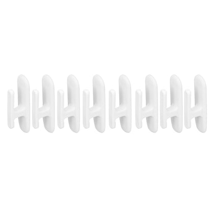 8Pcs Wall Self Adhesive Curtain Hooks White Reusable Plastic Curtain Buckles with Wall Hook for Apartment V1294-YM0523-3117220001011
