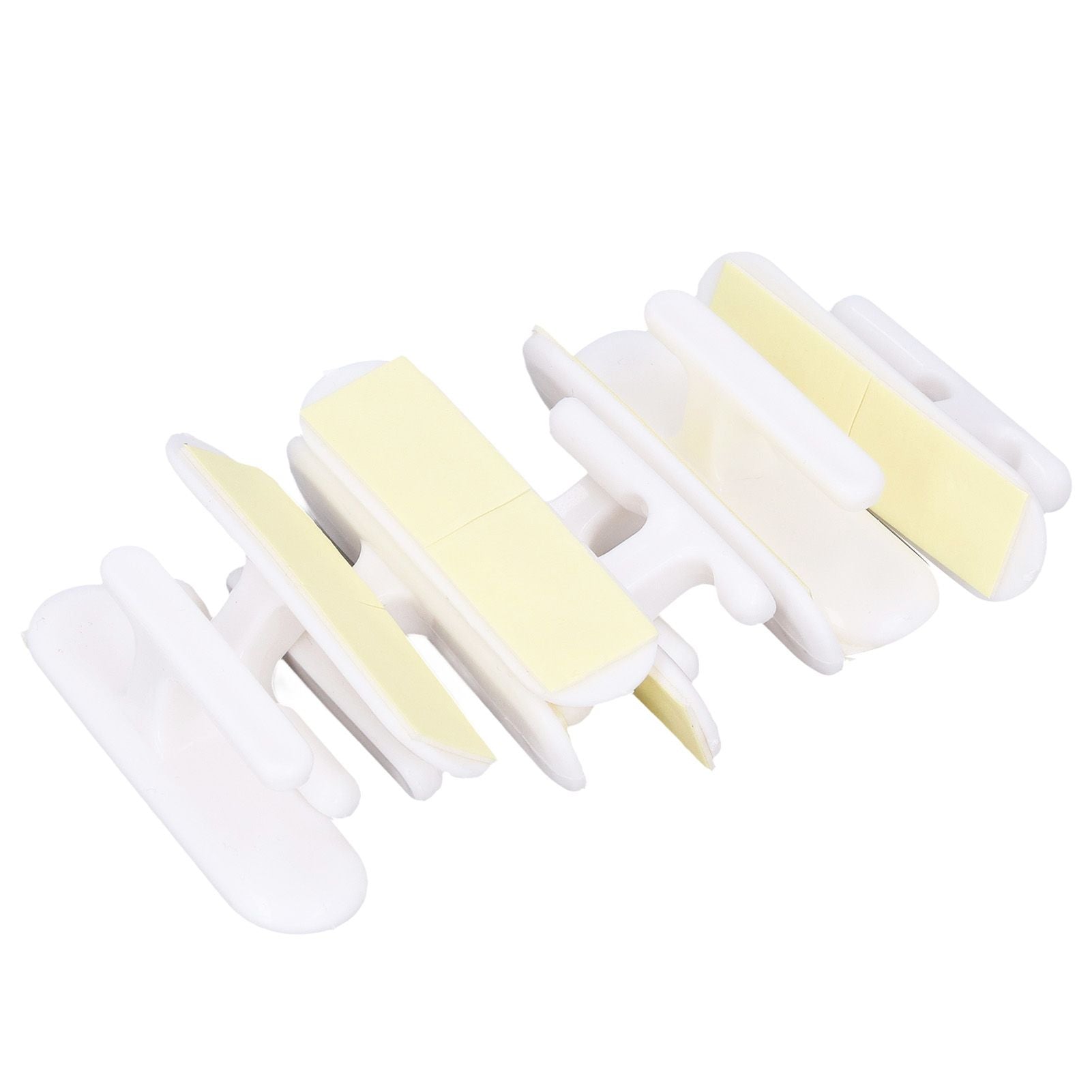 8Pcs Wall Self Adhesive Curtain Hooks White Reusable Plastic Curtain Buckles with Wall Hook for Apartment V1294-YM0523-3117220001011