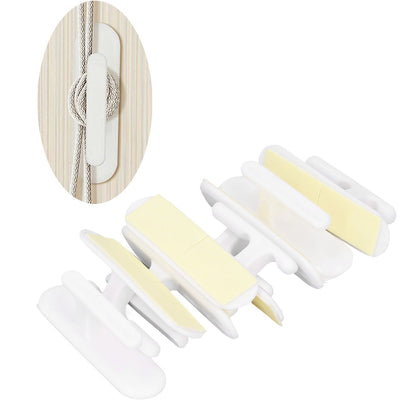 8Pcs Wall Self Adhesive Curtain Hooks White Reusable Plastic Curtain Buckles with Wall Hook for Apartment V1294-YM0523-3117220001011