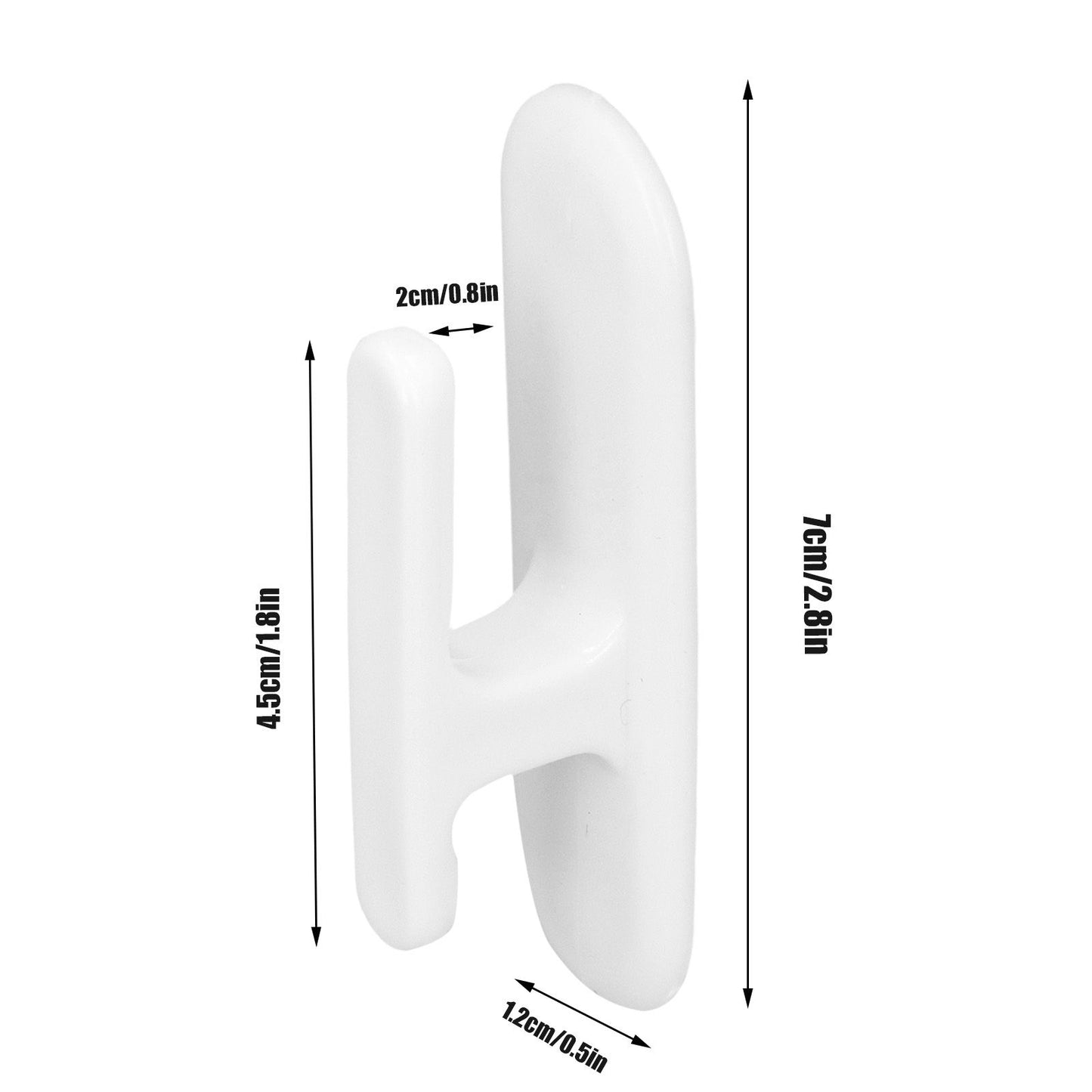 8Pcs Wall Self Adhesive Curtain Hooks White Reusable Plastic Curtain Buckles with Wall Hook for Apartment V1294-YM0523-3117220001011