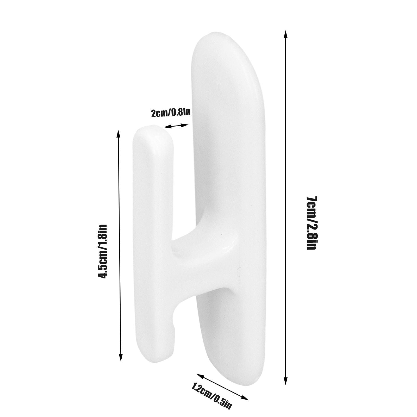 8Pcs Wall Self Adhesive Curtain Hooks White Reusable Plastic Curtain Buckles with Wall Hook for Apartment V1294-YM0523-3117220001011