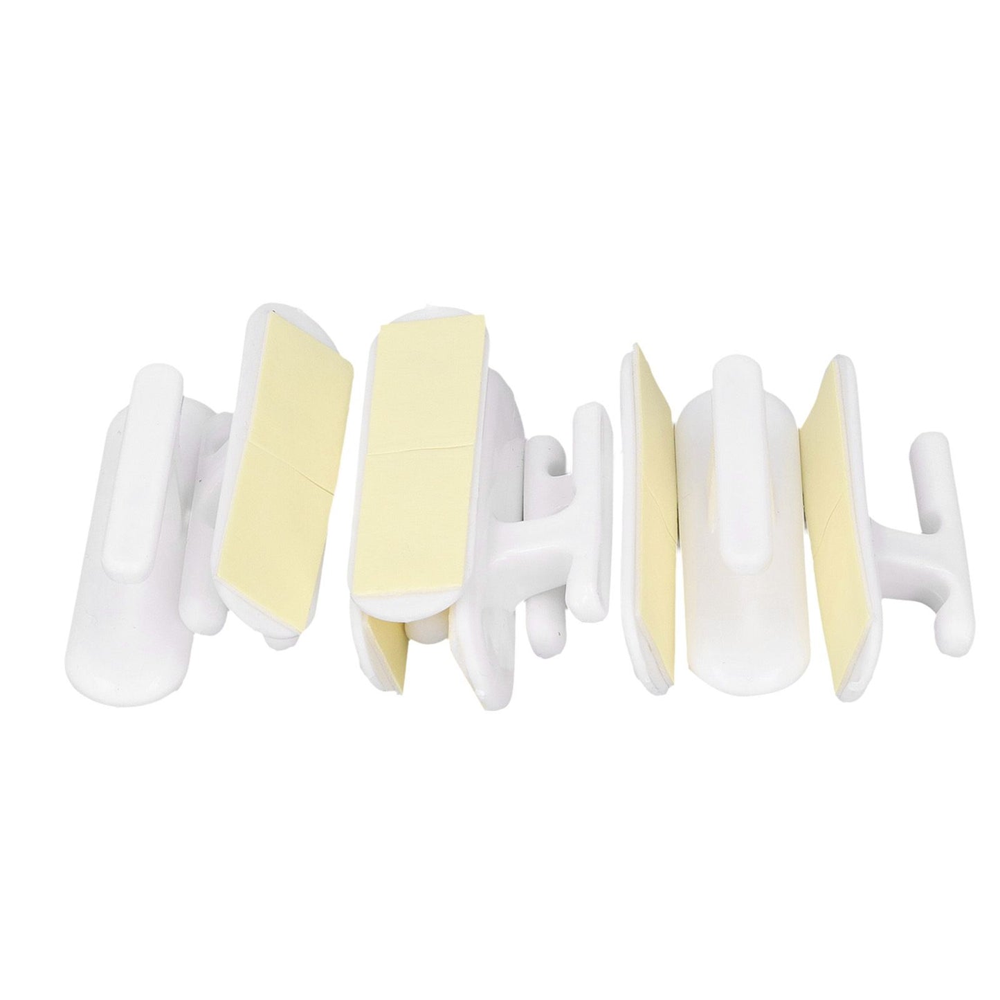 8Pcs Wall Self Adhesive Curtain Hooks White Reusable Plastic Curtain Buckles with Wall Hook for Apartment V1294-YM0523-3117220001011