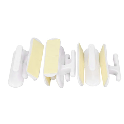 8Pcs Wall Self Adhesive Curtain Hooks White Reusable Plastic Curtain Buckles with Wall Hook for Apartment V1294-YM0523-3117220001011