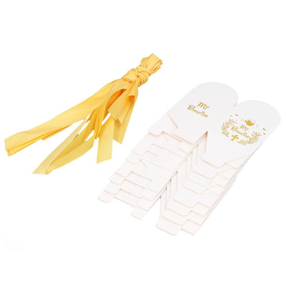 50pcs Party Favor Boxes Paper Material Mi Bautizo Pattern Equipped Gold Ribbon White Wedding Gift Boxes for V1294-YM0523-3117220001811
