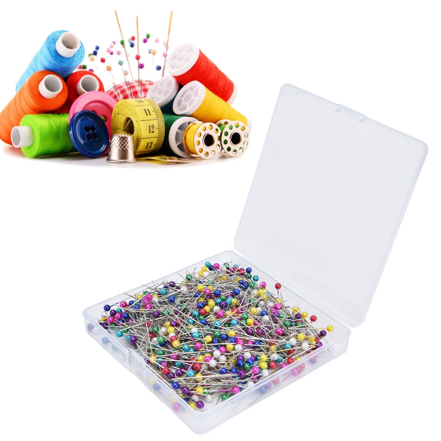 600Pcs Sewing Pins 38mm Long Different Colors Wide Application Durable Straight Pins for Clothing Handiwork V1294-YM0523-3117220002911