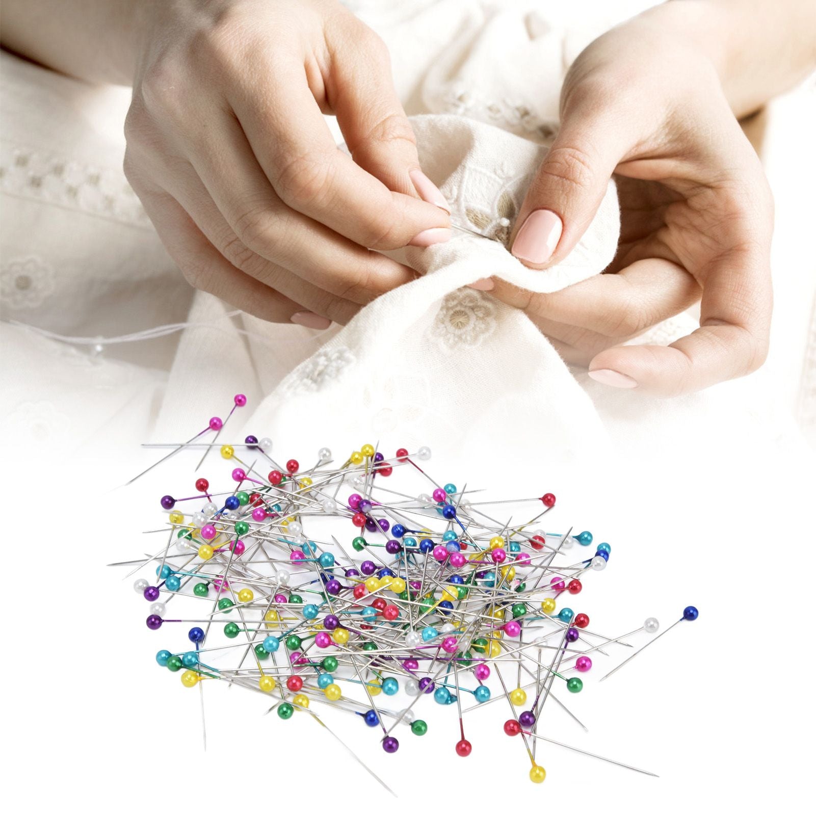 600Pcs Sewing Pins 38mm Long Different Colors Wide Application Durable Straight Pins for Clothing Handiwork V1294-YM0523-3117220002911