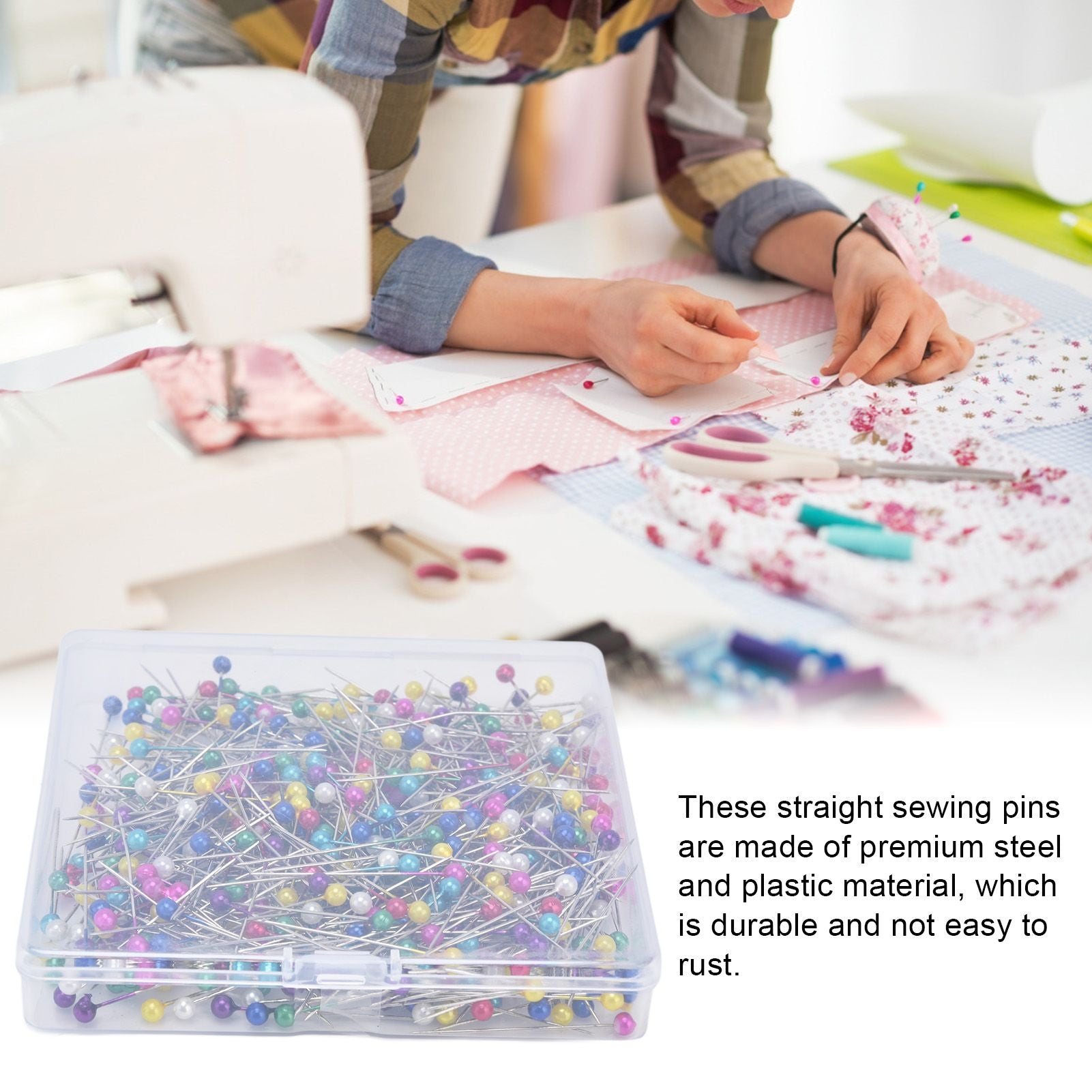600Pcs Sewing Pins 38mm Long Different Colors Wide Application Durable Straight Pins for Clothing Handiwork V1294-YM0523-3117220002911