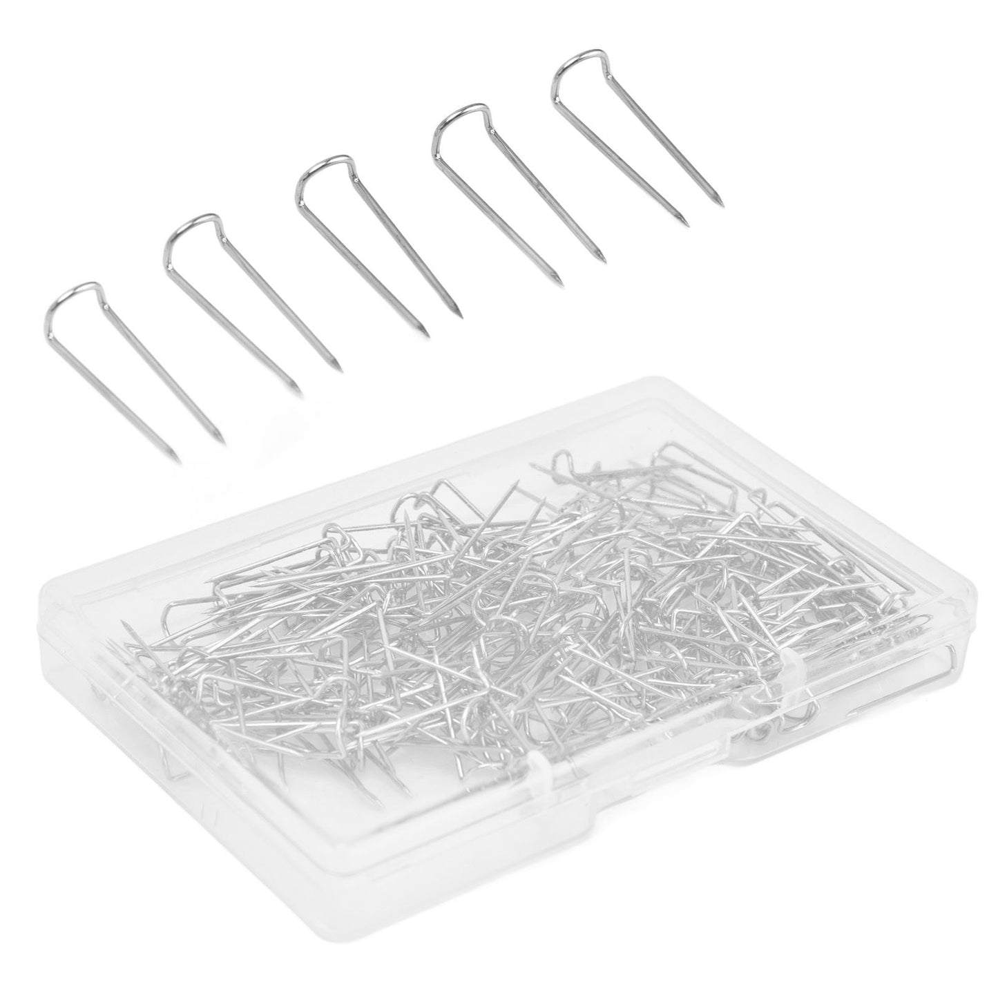 200Pcs Fork Pins U Shaped Stainless Steel Sturdy Durable Wide Application Sewing U Pins17mm 200Pcs/Box V1294-YM0523-3117220003011