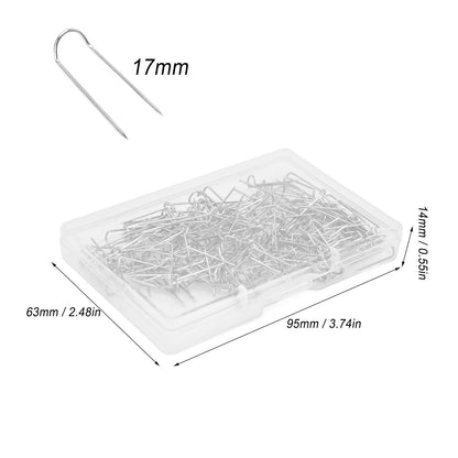 200Pcs Fork Pins U Shaped Stainless Steel Sturdy Durable Wide Application Sewing U Pins17mm 200Pcs/Box V1294-YM0523-3117220003011