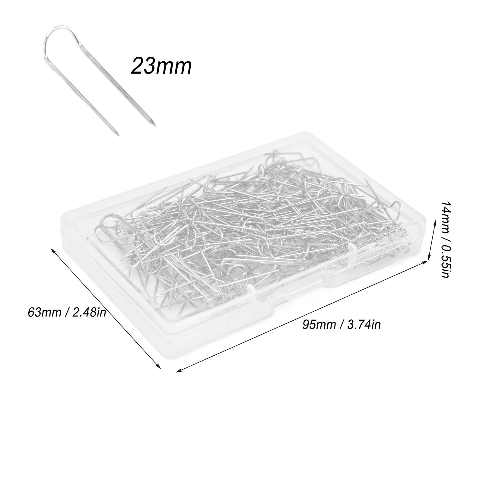 200Pcs Fork Pins U Shaped Stainless Steel Sturdy Durable Wide Application Sewing U Pins23mm 200Pcs/Box V1294-YM0523-3117220003012