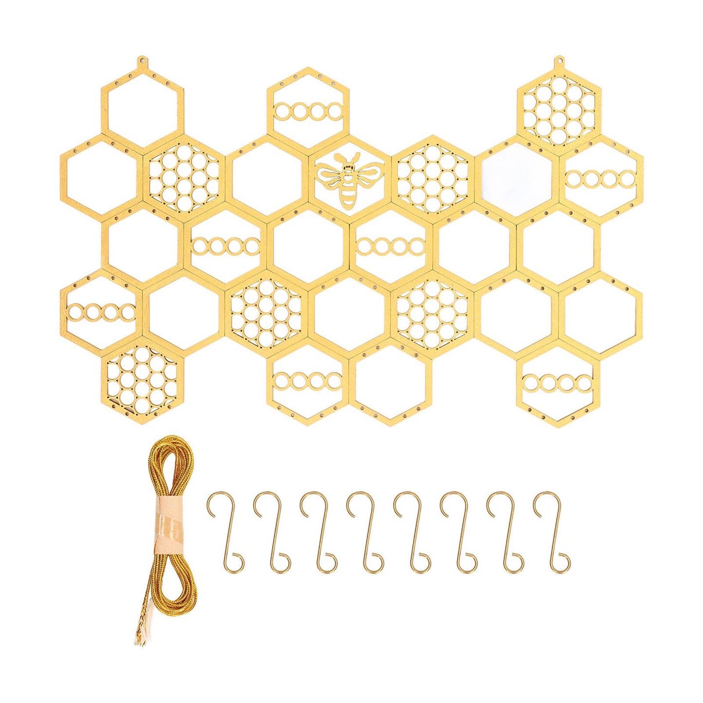 Ear Stud Display Rack Poplar Material Golden Beehive Type Space Saving Durable Earring Jewelry Storage Rack V1294-YM0523-3117220003911