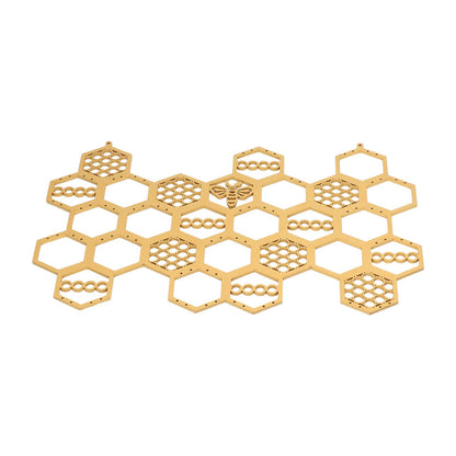 Ear Stud Display Rack Poplar Material Golden Beehive Type Space Saving Durable Earring Jewelry Storage Rack V1294-YM0523-3117220003911